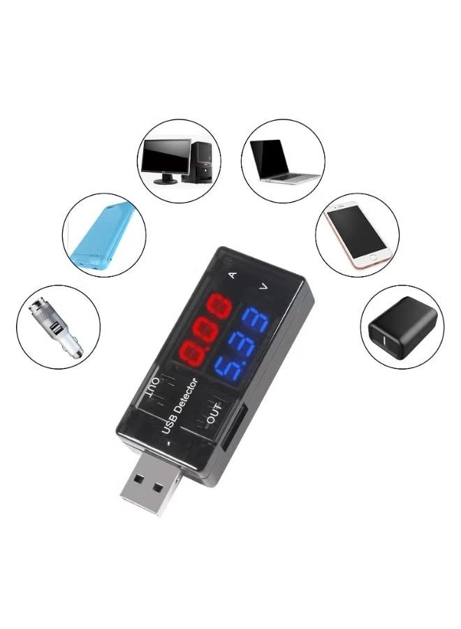 USB Tester, USB Power Meter, USB Current Meter, 3-9V 0-5A Voltage Tester Multimeter, Dual USB Current Voltage Charging Detector. - Image 3